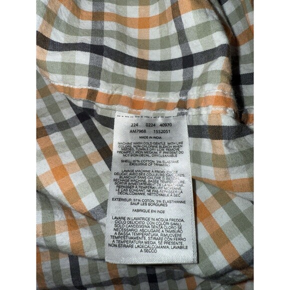 Columbia Men’s Plaid Button Down Shirt Orange Long Sleeve Outdoor M - Picture 6 of 7